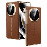 SULADA For Huawei Mate X6 Magnetic Case Genuine Cow Leather Phone Cover with Tempered Glass Screen Protector