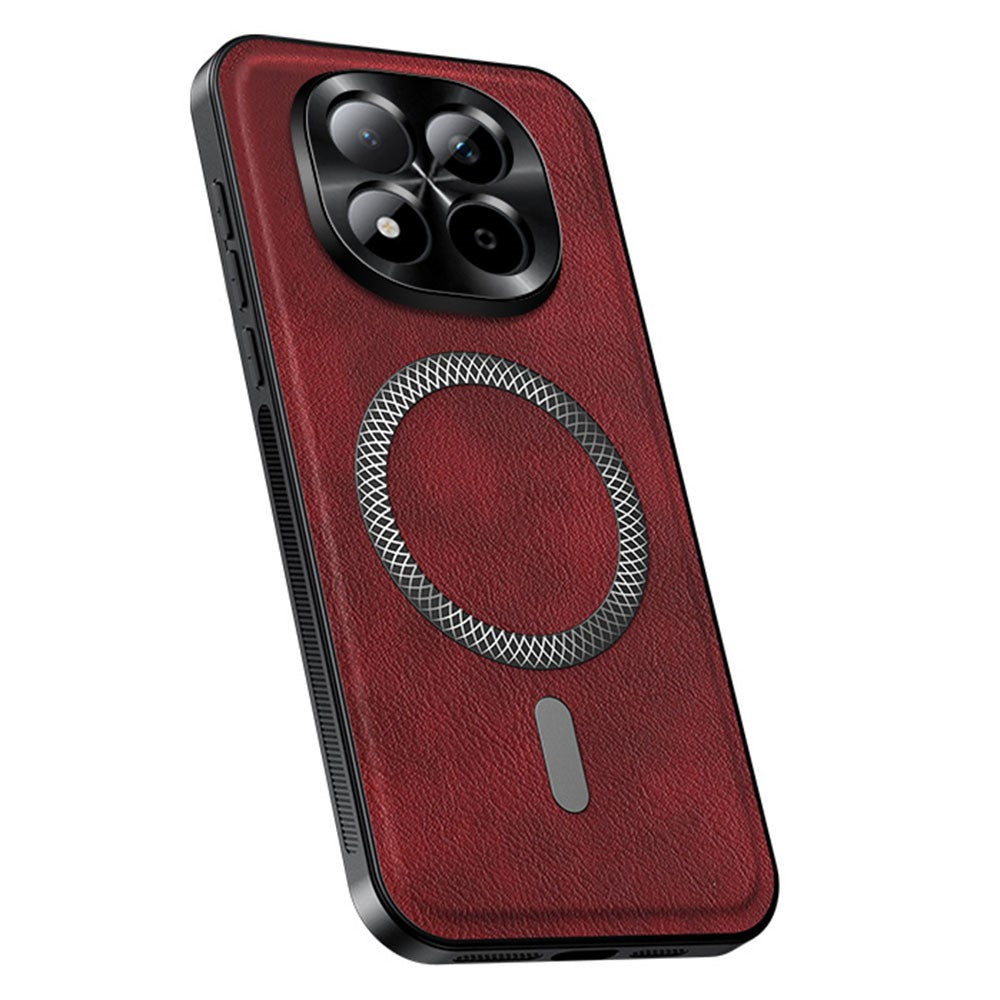 For Xiaomi Redmi Note 15 Pro 5G (Global) Magnetic Case PU TPU PC Phone Back Cover with Metal Lens Frame