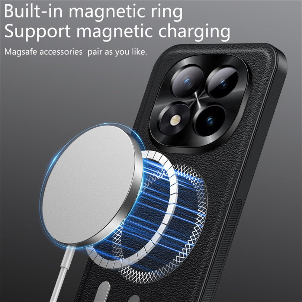 For Xiaomi Poco M8 Pro 5G / Redmi Note 15 Pro+ 5G (Global) Magnetic Case PU TPU PC Phone Back Cover with Metal Lens Frame