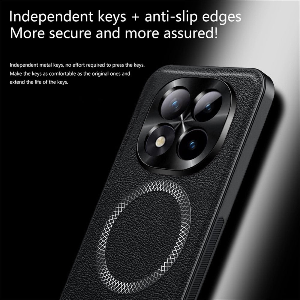 Xiaomi Poco M8 Pro 5G / Redmi Note 15 Pro+ 5G (Global) Magnetiskt skal PU TPU PC mobilbaksida med metalllinsram