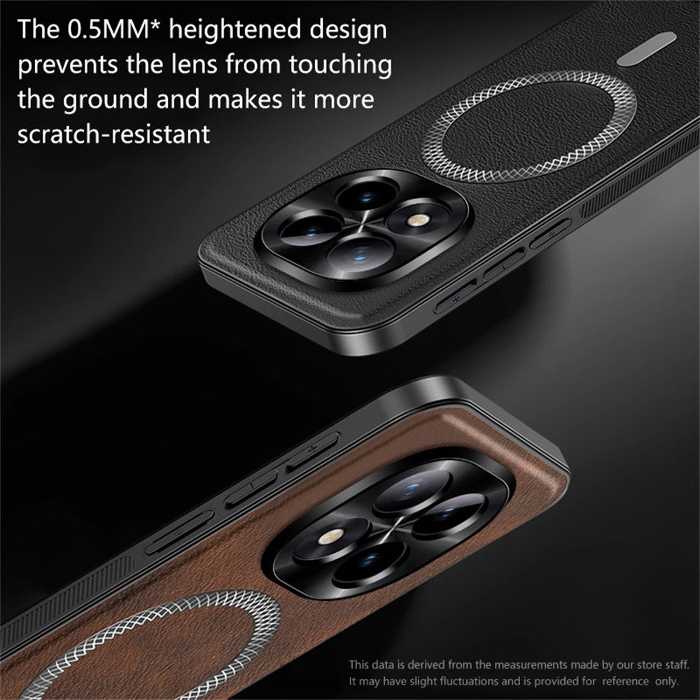For Xiaomi Poco M8 Pro 5G / Redmi Note 15 Pro+ 5G (Global) Magnetic Case PU TPU PC Phone Back Cover with Metal Lens Frame