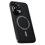 For Honor 400 Pro 5G (Global) Magnetic Case PU TPU PC Phone Back Cover with Metal Lens Frame