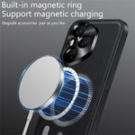 For Honor 400 Pro 5G (Global) Magnetic Case PU TPU PC Phone Back Cover with Metal Lens Frame