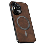 For Honor 400 Pro 5G (Global) Magnetic Case PU TPU PC Phone Back Cover with Metal Lens Frame