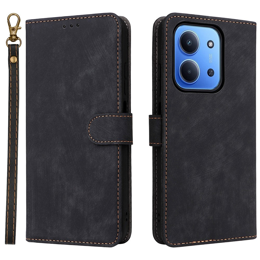 Phone Case for Xiaomi Redmi 15C 4G (EU) (173mm) / 15C 5G (EU) (173mm) / Poco C85 4G (173mm) Wallet RFID Blocking PU Leather Cover Stand with Strap