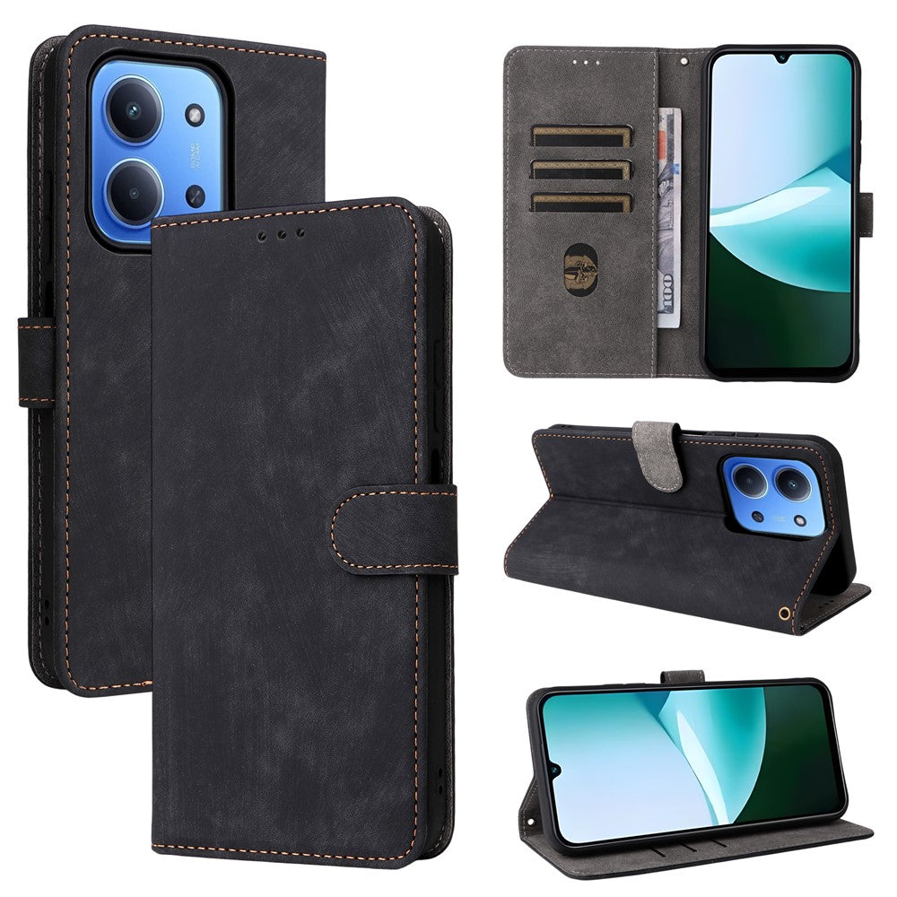 Phone Case for Xiaomi Redmi 15C 4G (EU) (173mm) / 15C 5G (EU) (173mm) / Poco C85 4G (173mm) Wallet RFID Blocking PU Leather Cover Stand with Strap