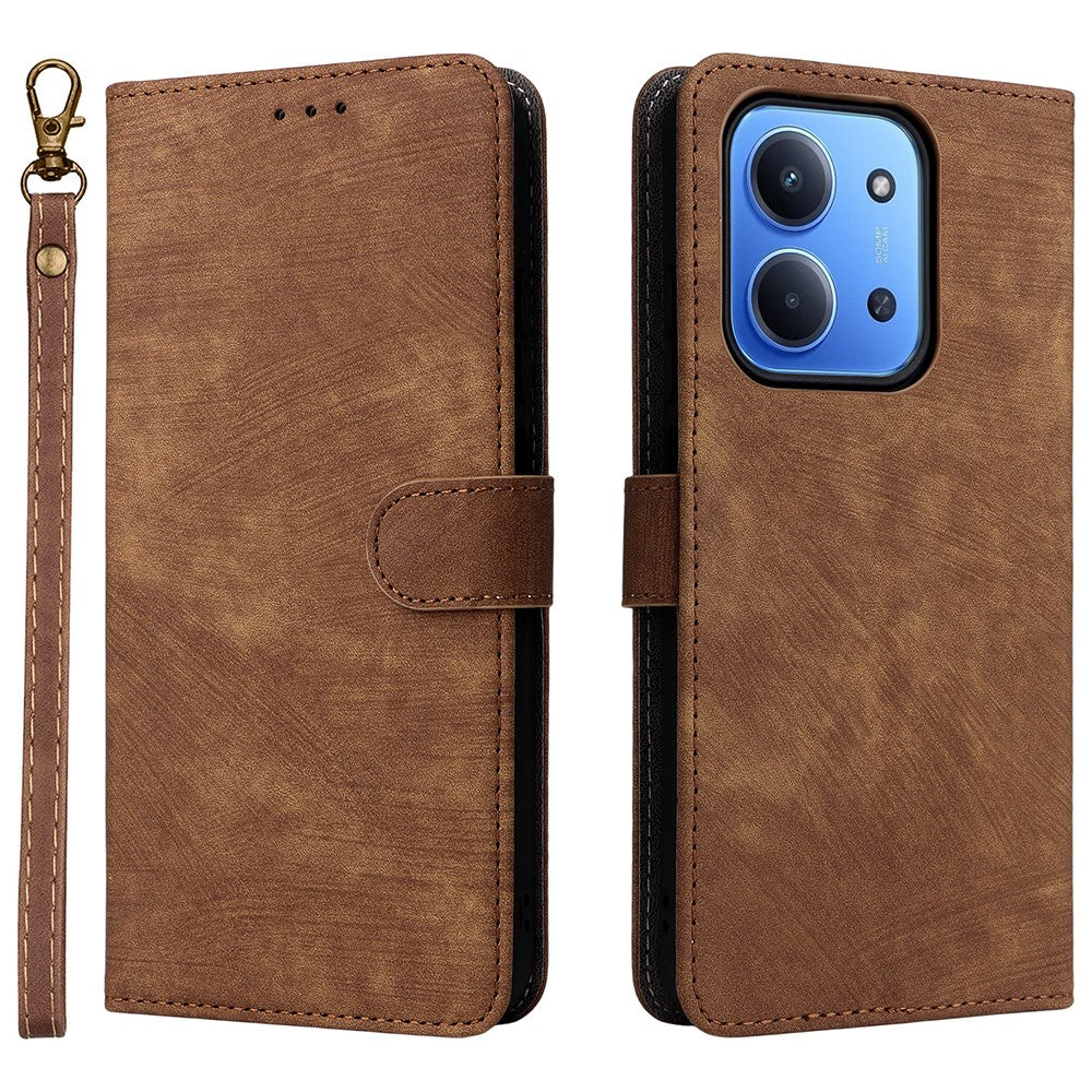 Phone Case for Xiaomi Redmi 15C 4G (EU) (173mm) / 15C 5G (EU) (173mm) / Poco C85 4G (173mm) Wallet RFID Blocking PU Leather Cover Stand with Strap