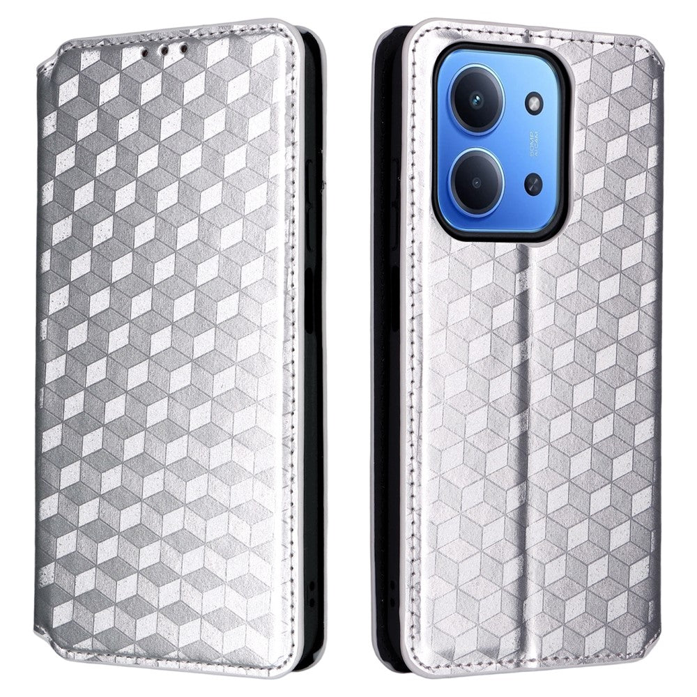 Læderetui til Xiaomi Redmi 15C 4G (EU) (173 mm) / 15C 5G (EU) (173 mm) / Poco C85 4G (173 mm), pungformet rhombuspræget mobilcover