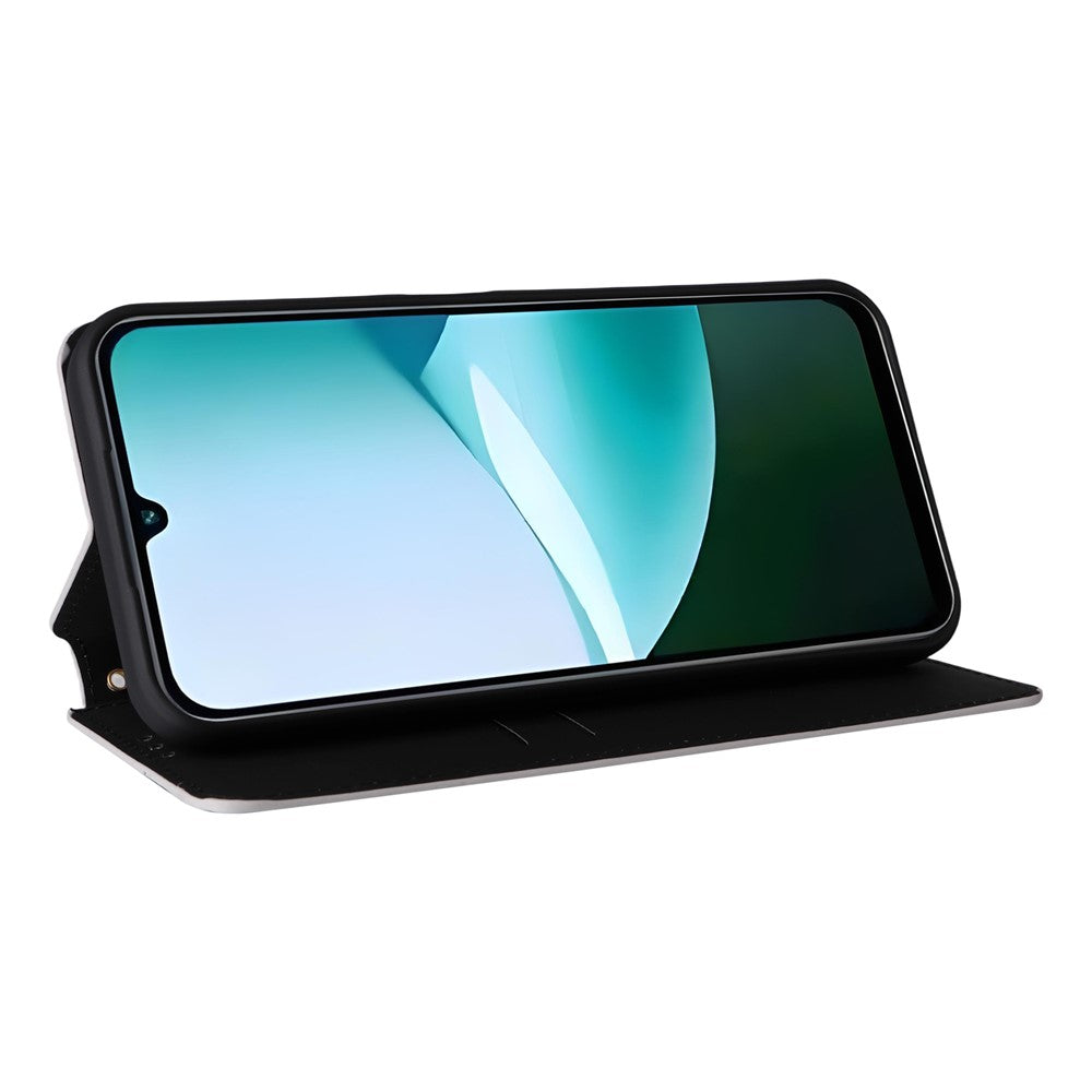 Læderetui til Xiaomi Redmi 15C 4G (EU) (173 mm) / 15C 5G (EU) (173 mm) / Poco C85 4G (173 mm), pungformet rhombuspræget mobilcover