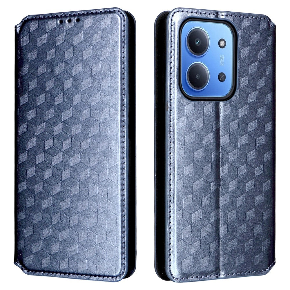 Læderetui til Xiaomi Redmi 15C 4G (EU) (173 mm) / 15C 5G (EU) (173 mm) / Poco C85 4G (173 mm), pungformet rhombuspræget mobilcover