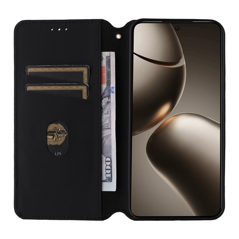 Xiaomi 15T Plånboksfodral med Rhombus-präglad lädermobil