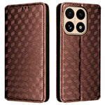 For Xiaomi 15T Case Wallet Rhombus Imprinted Leather Phone Cover