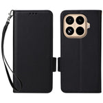 For Xiaomi 15T Pro Case Litchi Texture Wallet Leather Phone Cover with Wrist Strap