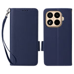 For Xiaomi 15T Pro Case Litchi Texture Wallet Leather Phone Cover with Wrist Strap