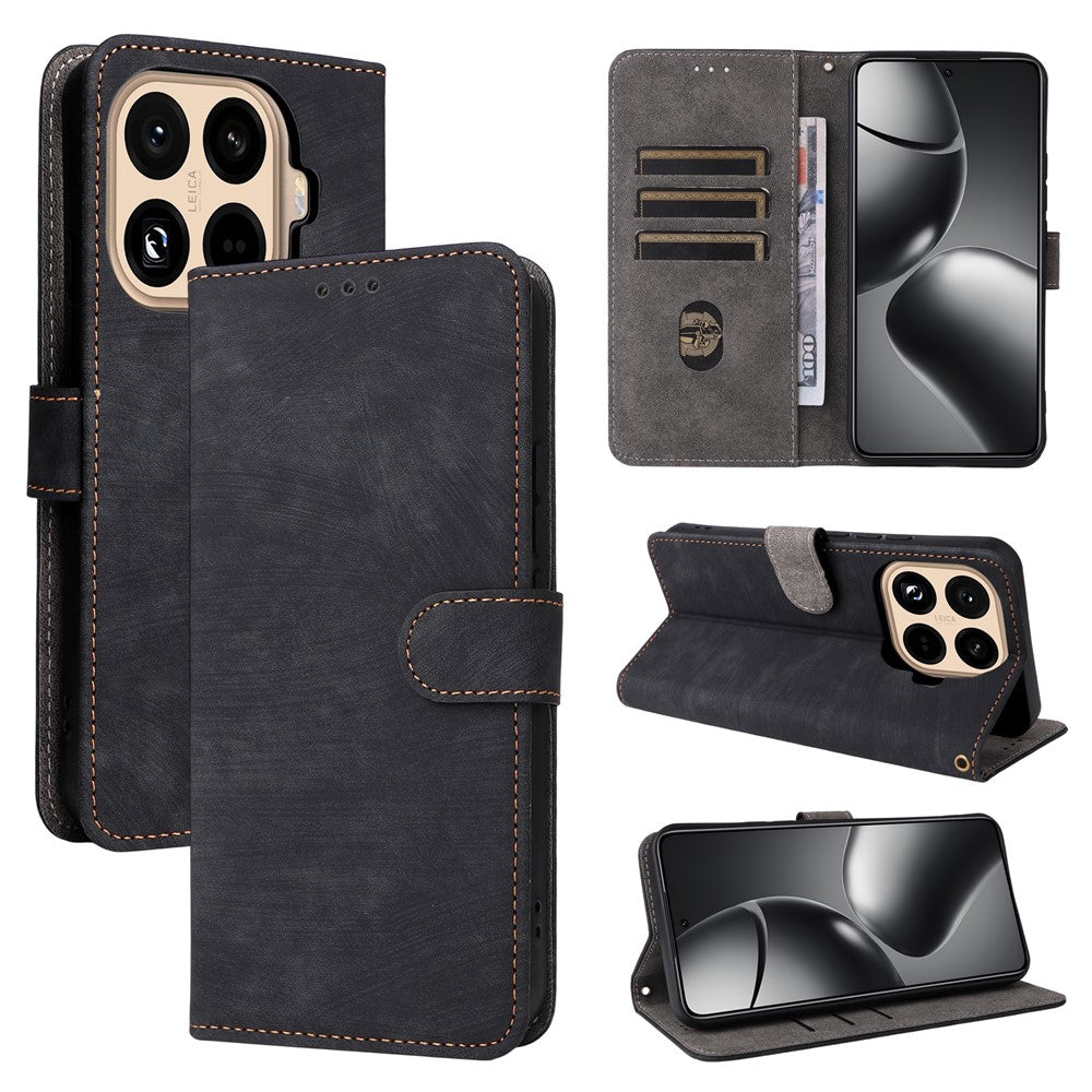 For Xiaomi 15T Pro Case Wallet RFID Blocking PU Leather Phone Cover Stand with Strap