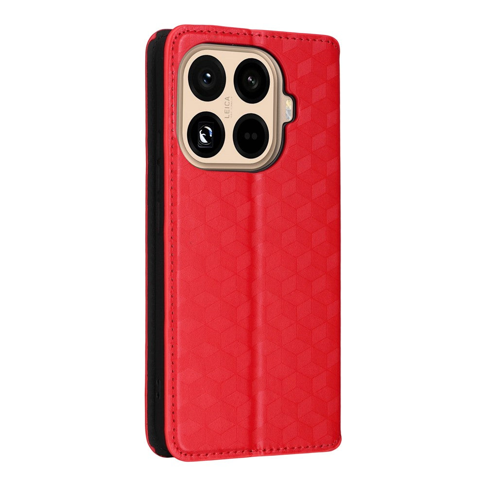 For Xiaomi 15T Pro Case Wallet Rhombus Imprinted Leather Phone Cover