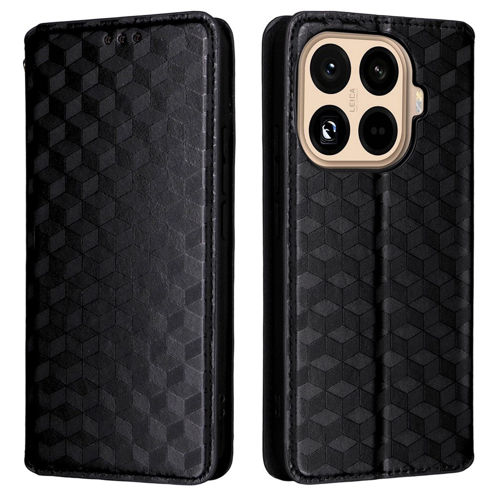 For Xiaomi 15T Pro Case Wallet Rhombus Imprinted Leather Phone Cover