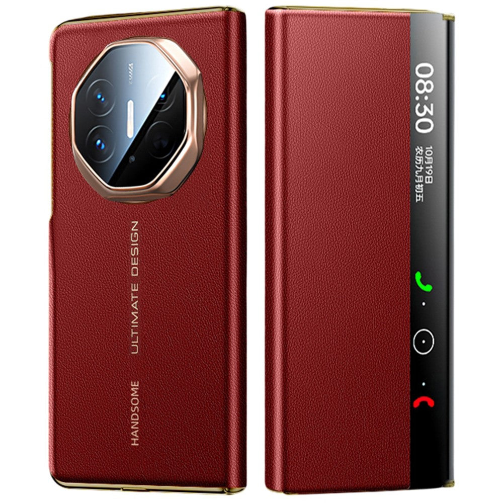 For Huawei Mate XTs Ultimate Case with View Window Auto Wake / Sleep PU Leather Flip Smart Phone Cover