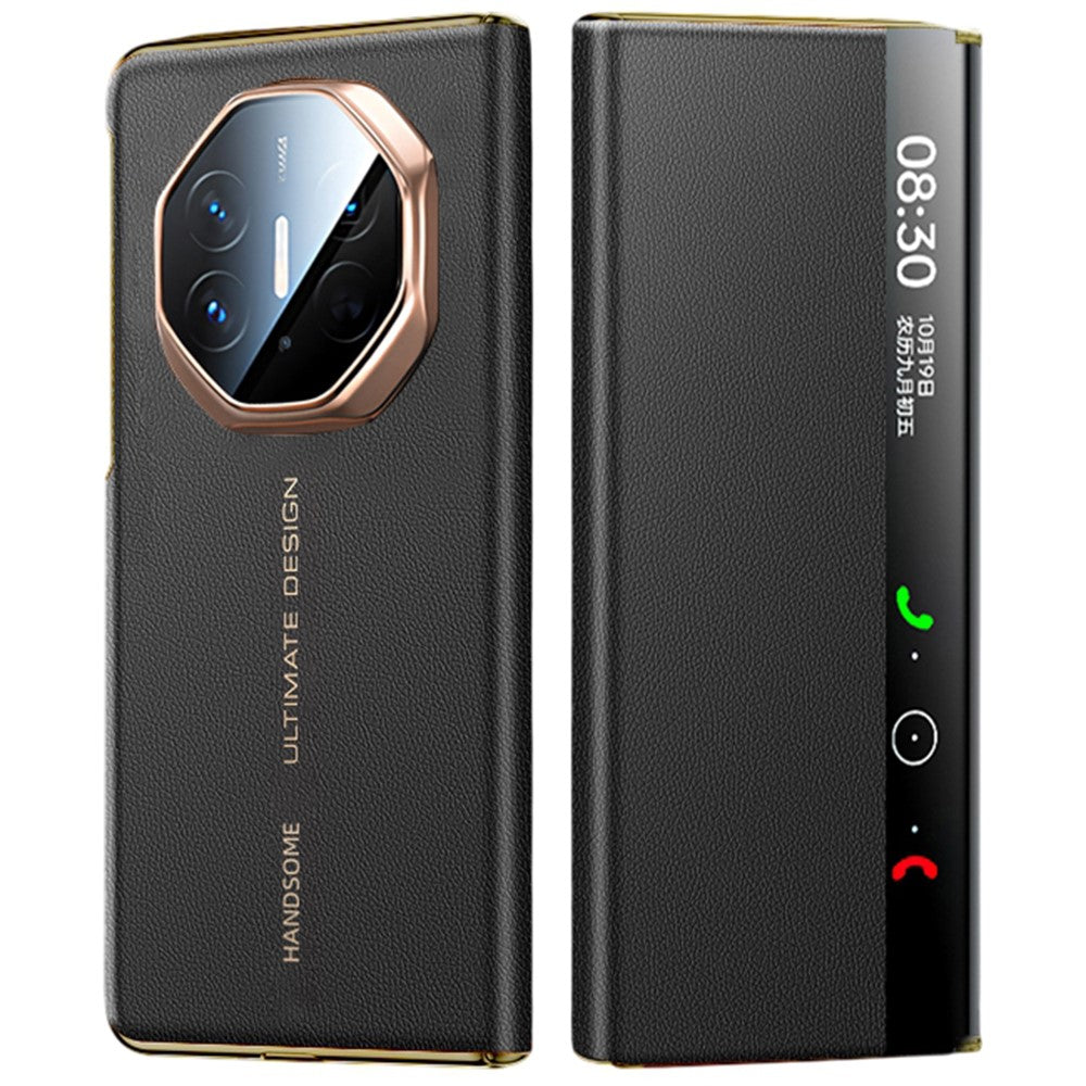 For Huawei Mate XTs Ultimate Case with View Window Auto Wake / Sleep PU Leather Flip Smart Phone Cover