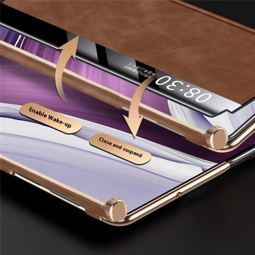 For Huawei Mate XTs Ultimate Smart Phone Case View Window Leather Cover with Auto Wake / Sleep