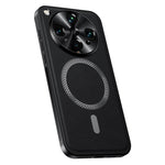 For Oppo Find X8 Ultra 5G Magnetic Case PU TPU PC Phone Back Cover with Metal Lens Frame