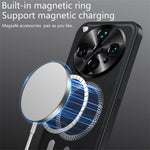 For Oppo Find X8 Ultra 5G Magnetic Case PU TPU PC Phone Back Cover with Metal Lens Frame
