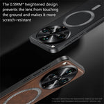 For Oppo Find X8 Ultra 5G Magnetic Case PU TPU PC Phone Back Cover with Metal Lens Frame
