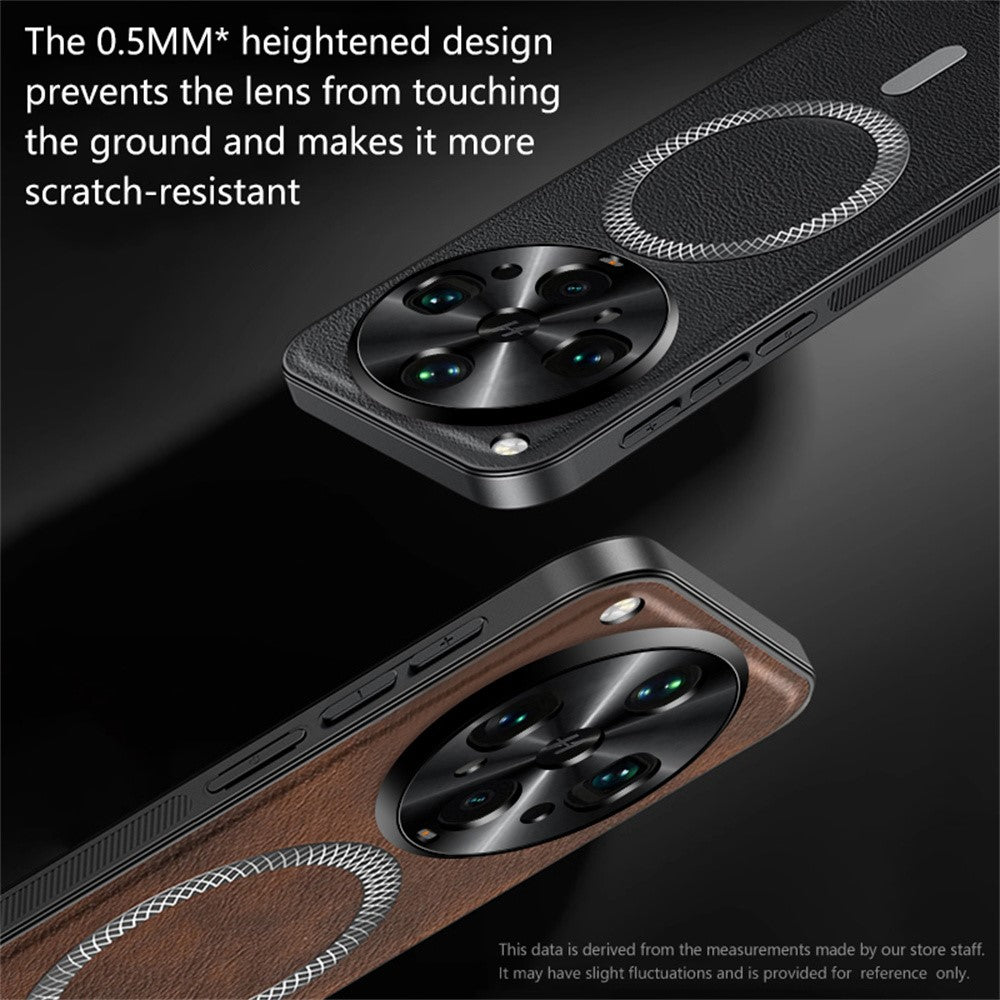 For Oppo Find X8 Ultra 5G Magnetic Case PU TPU PC Phone Back Cover with Metal Lens Frame
