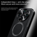 For Oppo Find X8 Ultra 5G Magnetic Case PU TPU PC Phone Back Cover with Metal Lens Frame