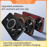 For Oppo Find X8 Ultra 5G Magnetic Case PU TPU PC Phone Back Cover with Metal Lens Frame