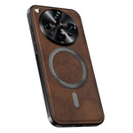 For Oppo Find X8 Ultra 5G Magnetic Case PU TPU PC Phone Back Cover with Metal Lens Frame