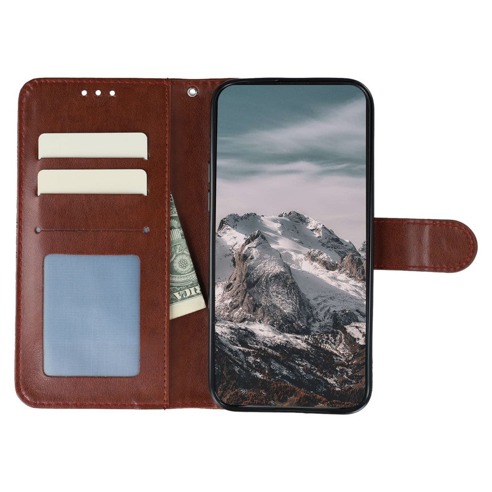 For Xiaomi Redmi 15 4G (EU) (171mm) Case Rhinestone Decor PU Leather Mandala Imprint Phone Cover with Wrist Strap