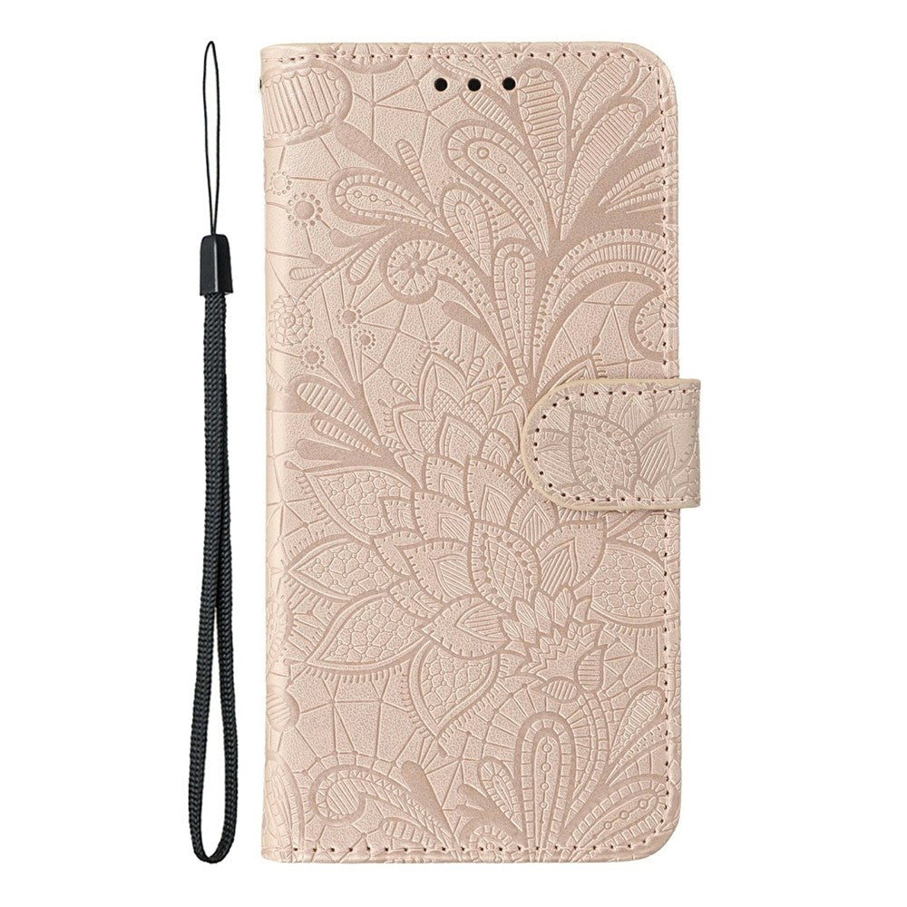 For Xiaomi Redmi 15 4G (EU) (171mm) Case Lace Flowers PU Leather Flip Wallet Phone Cover