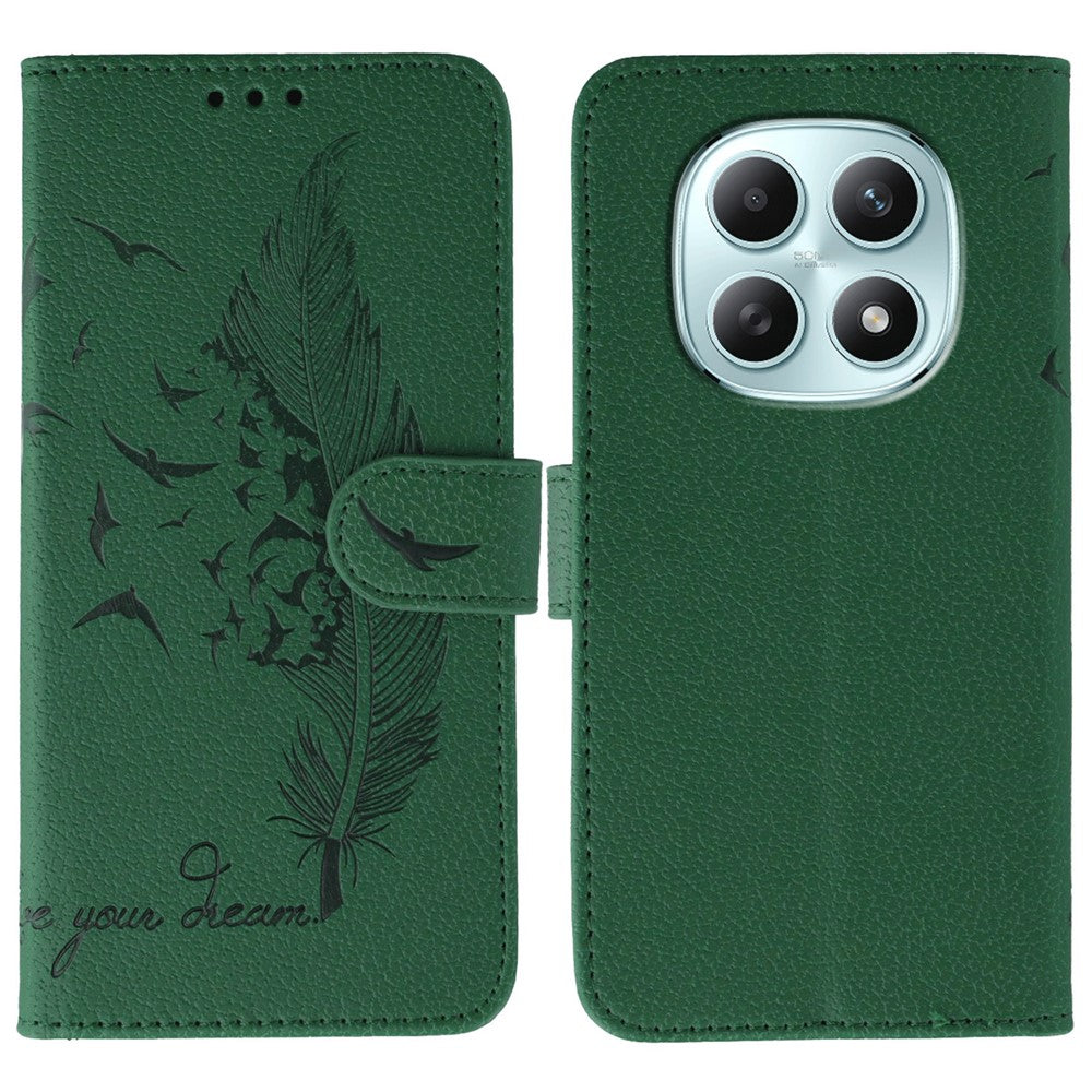 For Xiaomi Poco M8 5G / Redmi Note 15 5G (Global) / 15 4G (Global) Case Feather Imprint PU Leather Wallet Phone Cover