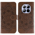 Xiaomi Redmi Note 15 Pro 5G (Global) fodral i PU-läder med mandala-präglad design och plånboksfodral med handledsrem
