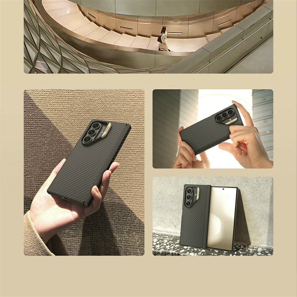 NILLKIN Til Samsung Galaxy Z Fold7 5G Magnetisk Cover Kulfibertekstur TPU + PC Stødsikkert Telefoncover