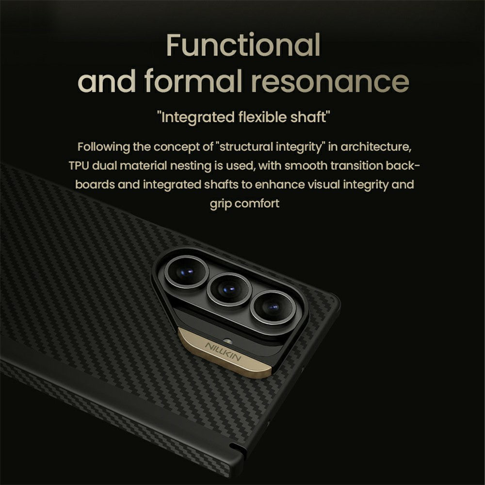 NILLKIN Til Samsung Galaxy Z Fold7 5G Magnetisk Cover Kulfibertekstur TPU + PC Stødsikkert Telefoncover