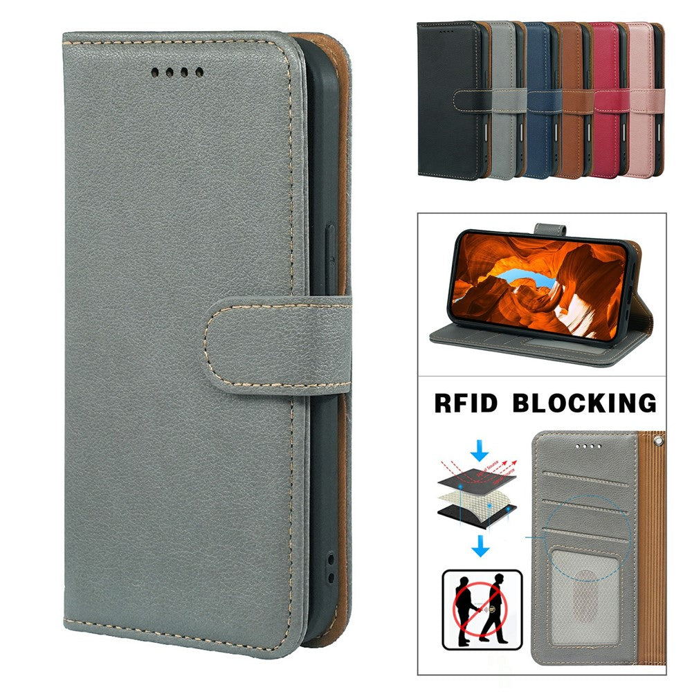 For Xiaomi Poco M8 5G / Redmi Note 15 5G (Global) / 15 4G (Global) Case RFID Blocking Wallet Litchi Texture Leather Phone Cover Magnetic Clasp