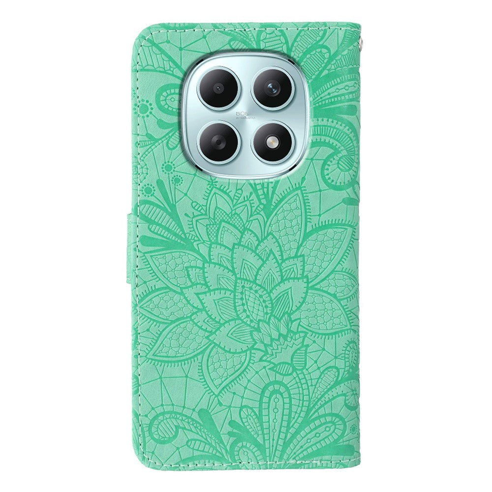 Xiaomi Poco M8 5G / Redmi Note 15 5G (Global) / 15 4G (Global) Fodral Spetsblommor PU-läder Flip Plånboksfodral