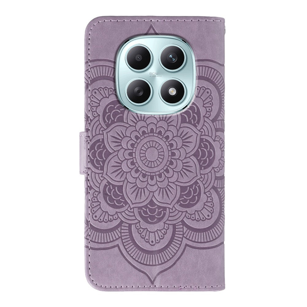 For Xiaomi Poco M8 5G / Redmi Note 15 5G (Global) / 15 4G (Global) Case Rhinestone Decor PU Leather Mandala Imprint Phone Cover with Wrist Strap