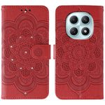 For Xiaomi Poco M8 5G / Redmi Note 15 5G (Global) / 15 4G (Global) Case Rhinestone Decor PU Leather Mandala Imprint Phone Cover with Wrist Strap