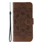 For Xiaomi Redmi Turbo 4 Pro 5G  /  Poco F7 5G Case PU Leather Mandala Imprinted Design Wallet Phone Cover with Wrist Strap