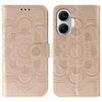For Xiaomi Redmi Turbo 4 Pro 5G  /  Poco F7 5G Case PU Leather Mandala Imprinted Design Wallet Phone Cover with Wrist Strap