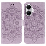 For Xiaomi Redmi Turbo 4 Pro 5G  /  Poco F7 5G Case PU Leather Mandala Imprinted Design Wallet Phone Cover with Wrist Strap