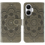 For Xiaomi Redmi Turbo 4 Pro 5G / Poco F7 5G Case Rhinestone Decor PU Leather Mandala Imprint Phone Cover with Wrist Strap