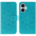 For Xiaomi Redmi Turbo 4 Pro 5G / Poco F7 5G Case Rhinestone Decor PU Leather Mandala Imprint Phone Cover with Wrist Strap