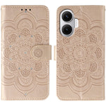 For Xiaomi Redmi Turbo 4 Pro 5G / Poco F7 5G Case Rhinestone Decor PU Leather Mandala Imprint Phone Cover with Wrist Strap
