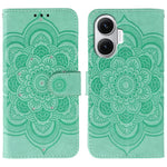 For Xiaomi Redmi Turbo 4 Pro 5G / Poco F7 5G Case Rhinestone Decor PU Leather Mandala Imprint Phone Cover with Wrist Strap