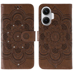 For Xiaomi Redmi Turbo 4 Pro 5G / Poco F7 5G Case Rhinestone Decor PU Leather Mandala Imprint Phone Cover with Wrist Strap