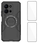 WANLONFENG Magnetiskt skal för Xiaomi Redmi 15C 4G (Global) (171 mm) DJ-serien PC TPU-mobilskydd med 2 st. härdat glasfilm